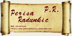 Periša Radunkić vizit kartica